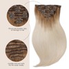 Clip in Hair Extensions Real Human Hair，Natural Human Hair Extensions，Ash