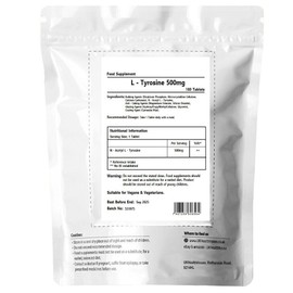 UKHealthHouse N-Acetyl L-Tyrosine 500mg 180 Tablets Amino Acid High Strength Supplement Pure Vegan Pills Tablet not Capsule or Powder Maintain Health