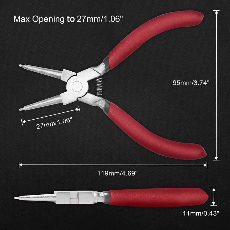 LEONTOOL Internal Snap Ring Pliers with Straight Jaw Lock Ring