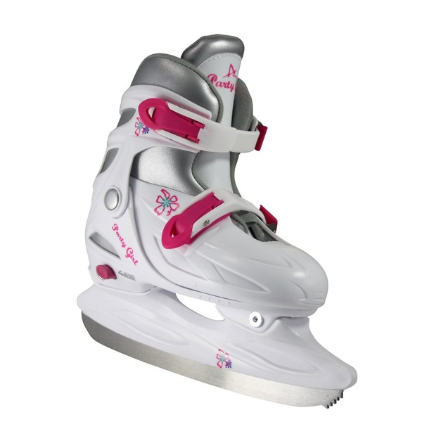 American Athletic Shoe Girl's Party Adjustable Figure Skates, White, X-Small/Size