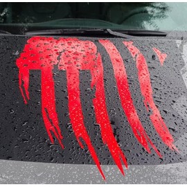 Reversed Distressed Usa American Flag hood Decal compatible with any Jeep.