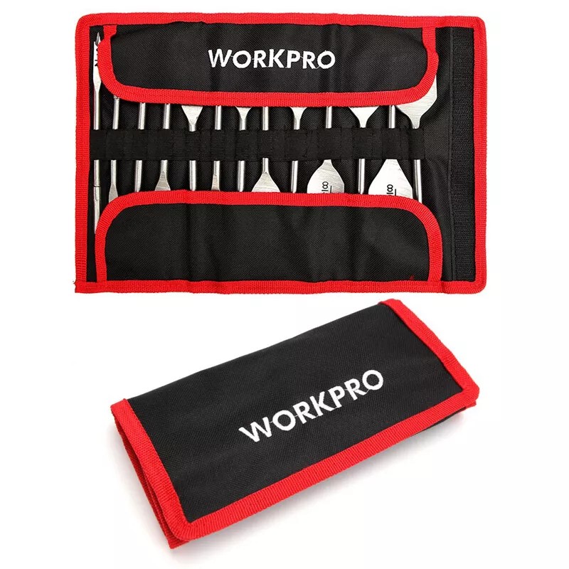 WORKPRO 13-Piece Spade Drill Bit Set in SAE Paddle Flat