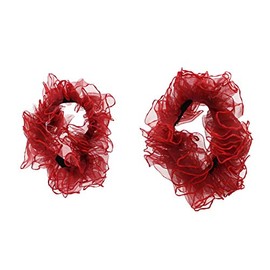 Zac's Alter Ego Set of 2 Soft Chiffon Frilly Ruffle Hair Scrunchies/Garters