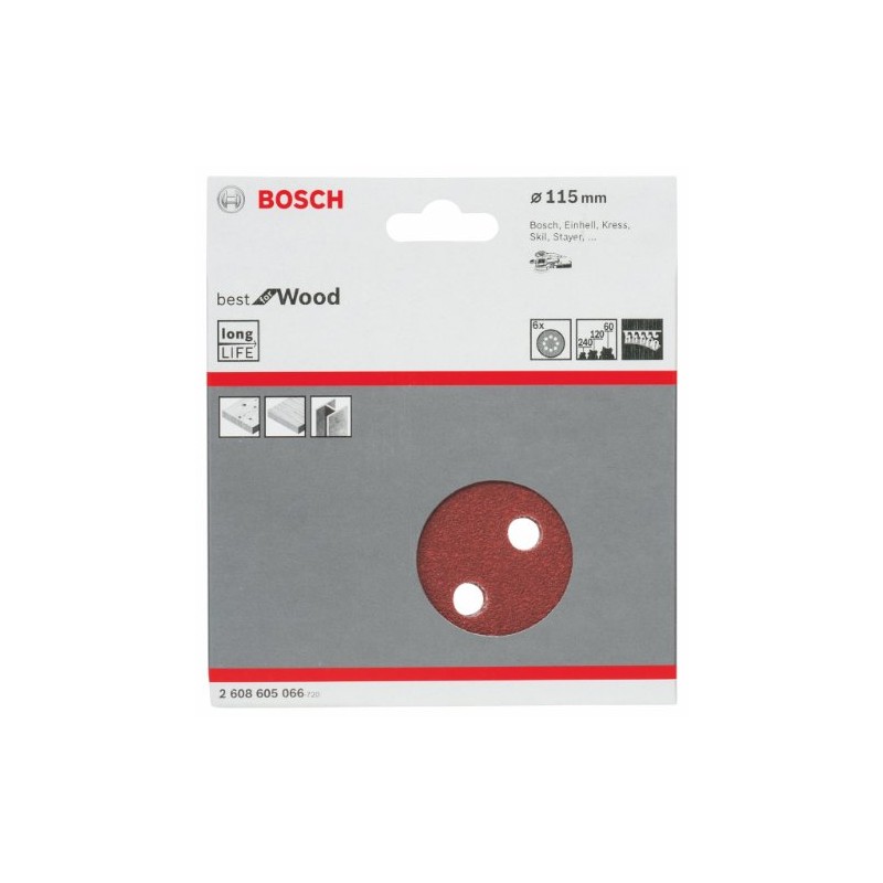 Bosch Accessories 6-Piece Sanding Sheet Set for Random Orbital Sanders