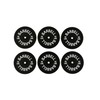 Barbell Bumper Plate Drink Coasters Set of 6, Round Black