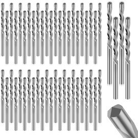 50PCS Drywall Bits, 1/8 Inch Guide Point Tracing Drywall Router Bits, Cutout Bits Spiral Saw Tip Bit Set for Sheetrock, Thin Wood, Outlet Boxes Use, Silver