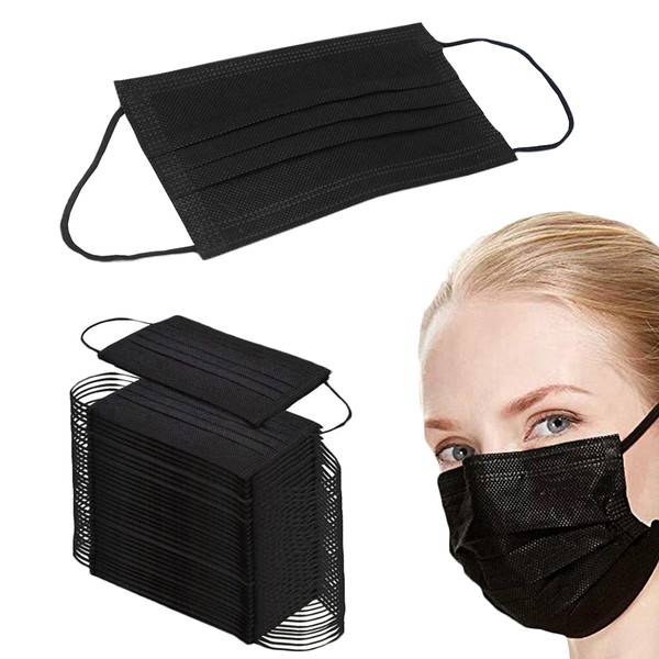 1000PCS 3 ply black disposable face mask breathable face masks