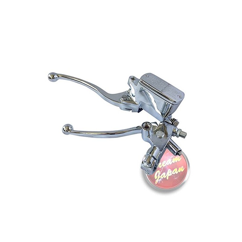 Motorcycle Brake Clutch Lever Master Cylinder Set Plated for 0.9