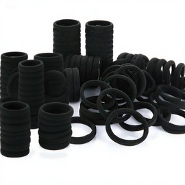 Black Hair Ties No Damage,Hair Bands, Ponytail Holders,40PCS 4CM Black Super Elastic Seamless Towel Hair Bands - Soft Women's Hair Ties Scrunchies Elastic Hair Accessories