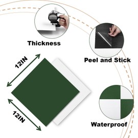 Peel and Stick Floor Tile Waterproof, Vinyl Flooring Green Easy to Paste, Peel and Stick Flooring Suit for Bathroom,Kitchen (10 PCS, Green and White,12inX12in)