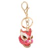 6pcs Lion Dance Keychains Cute Funny Rust Prevention Rhinestone Keychain