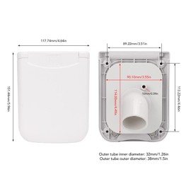 Fuel Cap 90 mm Water Tank Cap with 2 Keys and Cover, Leak-Proof Water Drinking Water Filler Nozzle Water Lid for ID 38 mm Water Pipes Motorhome Caravan RV Camper