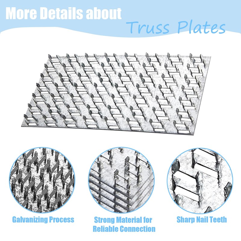 4x6 inch Truss Plate 20 Pack Pronged Mending Plates with