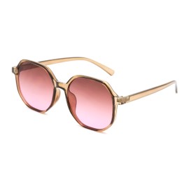 ENUFF Sienna Brown Round Sunglasses For Women
