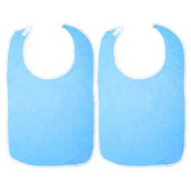 Bibs for Adults, Pack of 2 Waterproof Reusable Bibs, 75 x 45 cm, Clothes Protection for Seniors, Care and Eating Aid, Washable, with Velcro Fastening, Easy to Clean