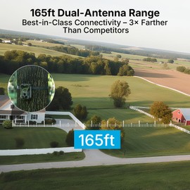 Meidase P300 WiFi Trail Camera 2025 New, Dual-Antenna 165ft Range, App Control, 64MP Photos, 1296p HD Video, 0.1s Trigger, 120° Wide Angle, 100ft No Glow Night Vision, for Wildlife or Security
