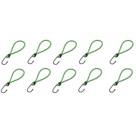 Set: 10-20 Stück Spanngummi mit Haken, 17cm Planenspanner mit Haken Schlinge, Extra Stark Gummiseile, Expanderhaken,Spanngurte Gummispanner für Planen, Zelte, weiß, schwarz, grün (10 Stück grün)
