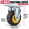 3/4-Inch Rubber Plate Caster Wheel, Swivel, Directional and Brake Options