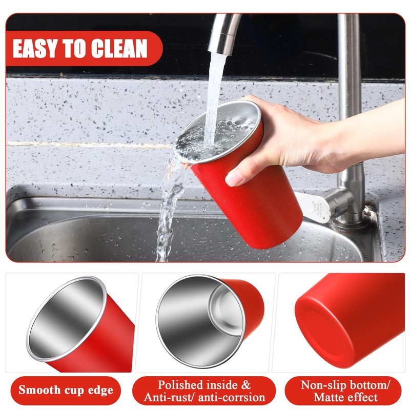 Mimorou 20 Pack Stainless Steel Pint Cups Metal Cups Unbreakable