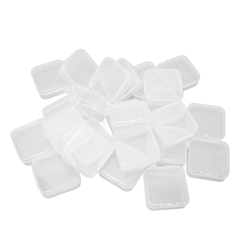 24pcs Mini Clear Jewelry Box Transparent Portable Small Plastic Storage