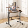 VECELO Mobile Small Standing Desk Adjustable Height, Computer Workstations with