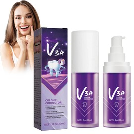 Eazerom 08 30 ml Toothpaste White Teeth, Purple Toothpaste for Teeth Whitening, Teeth Whitening Toothpaste Purple Clean Yellow Teeth, Whitening Toothpaste, Purple Toothpaste for Whitening Teeth
