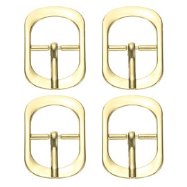 PATIKIL Single Prong Buckle, 4 Pcs 0.8 Inch Adjustable Metal Roller Buckle Oval Center Bar Buckle Belt Buckles for Bags DIY Crafts Purse Straps Shoe Belts Making Accessories, Gold Tone