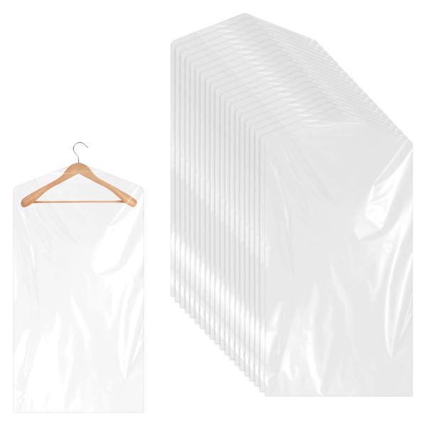 20Pcs Plastic Clothes Covers Garment Bags for Hanging Clothes,35.4x 23.6inch
