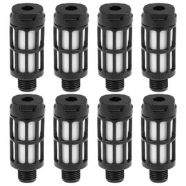 sourcingmap Plastic Pneumatic Muffler Exhaust Air Line Silencer 1/8 PT Black, 8pcs