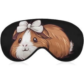 Cute Guinea Pigs with Bow Sleep Eye Mask Night Shade Cover for Travel | soft,adjustable,polyester,naps