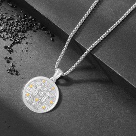 REDSUN Constellation Chain, Zodiac Necklace 925 Sterling Silver Constellation Pendant 12 Constellation Oxidised Necklace Jewellery for Women and Girls, Sterling Silver