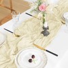 CUEMOON Stylish Bohemian Gauze Natural Beige Table Runner, Thin Table