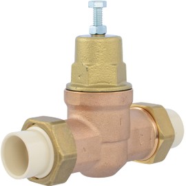 Cash Acme EB45 Pressure Regulating Valve, Double Union, 1 Inch CPVC, Metal Top, 60 PSI, PVA20M-DUVC-60