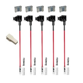 Ozchillon 5 Pack Low Profile Mini Add-a-Circuit 16AWG Fuse Tap Kit – Automotive Piggy Back Fuse Holders with Wire Harness for Car, Truck, SUV, Caravan (5, 2AMP)
