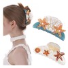 Framendino, 2 Pack Starfish Hair Claw Clips Large Shell Jaw