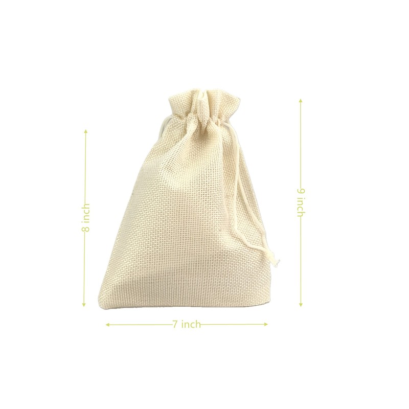 Palmhomee Pack of 25 Burlap Gift Bags with Drawstring Linen
