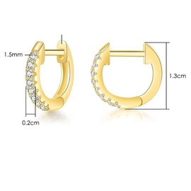 14k Gold Plated Small Gold Zirconia hoop cartilage Earrings for Women/Girls, small gold hoop women, hypoallergenic, age limit 15+