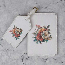 Azeeda 'Variety of Flowers ' Passport Cover & Luggage Tag Travel Set (PA00028915)