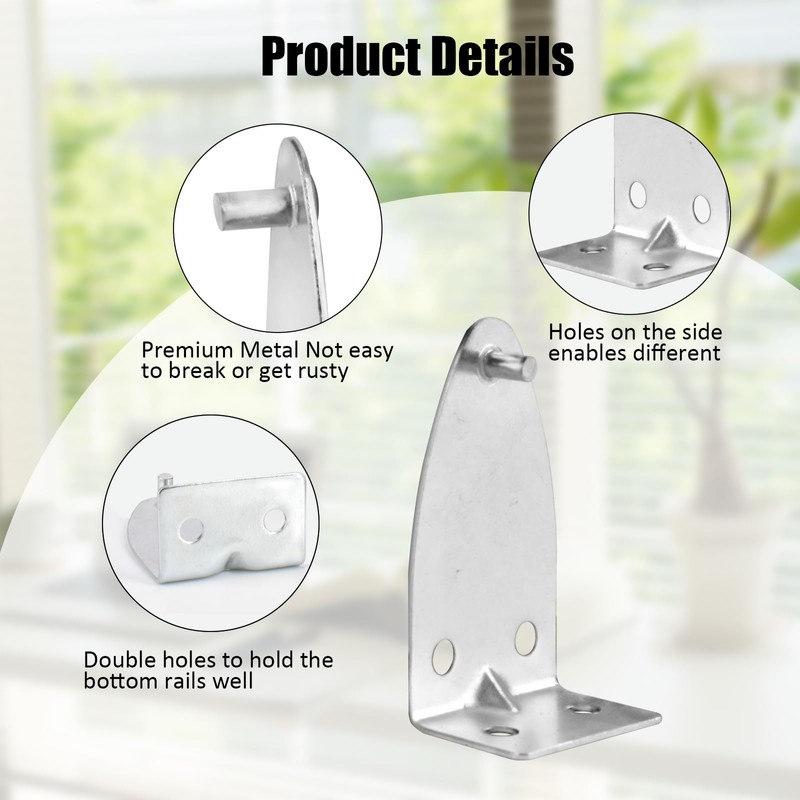 8 Pcs Blind Hold Down Brackets 1.6 Inch Silver Metal