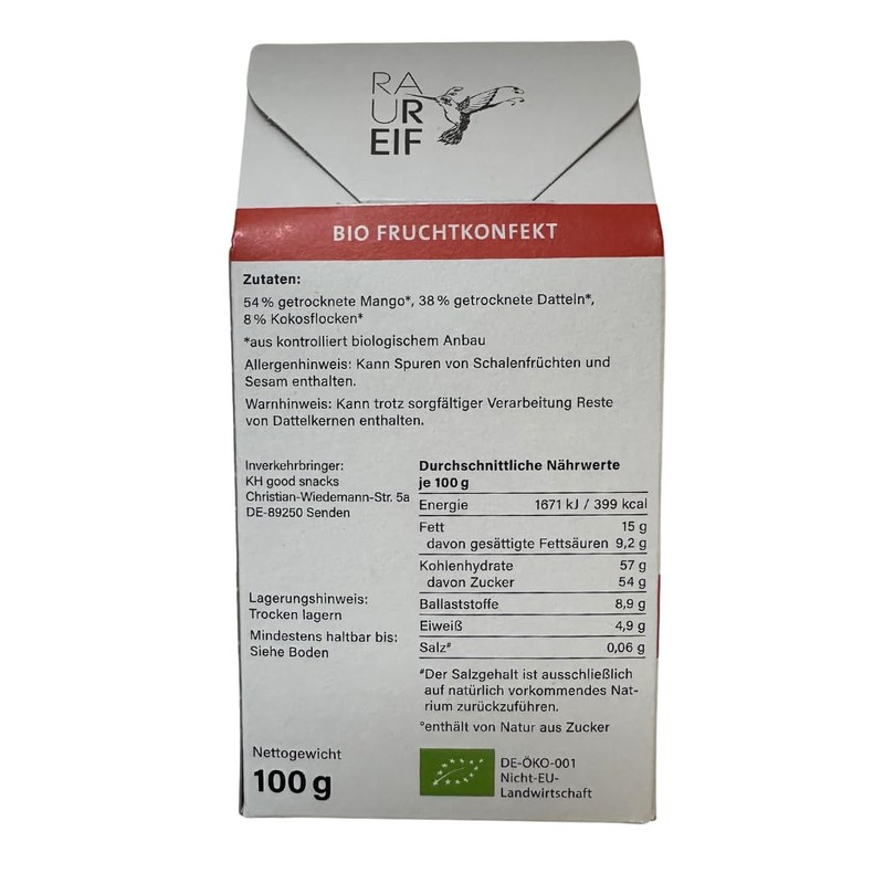 Raureif Bio Energy Balls (Mango) - 6 x 100 g