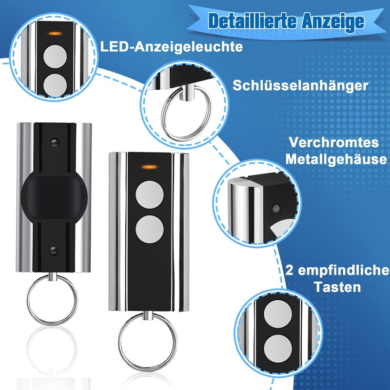 pepape Garage Handheld Transmitter for Standard Steel Entrematic RCU 433-2K,