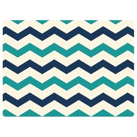 Rectangle Pretty Digitally Printed Surface Office Chair Mat for Carpet & Hardwood Floor | Blue Green White Color Soft Plush Dense Multi-Layer Construction Foldable 35" X 47" Computer Desk Chair Mat