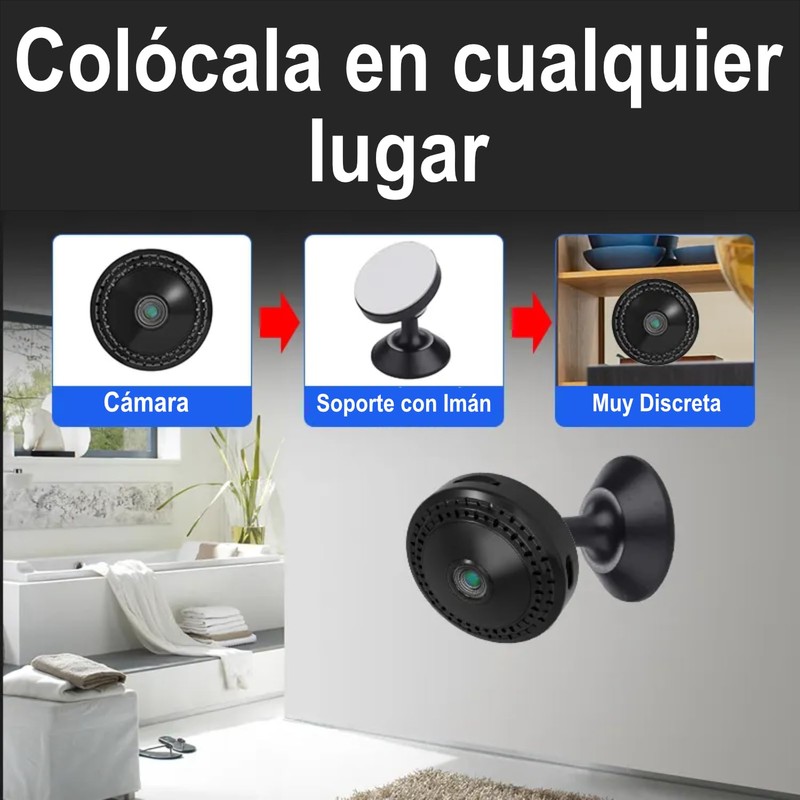 ZINKER Mini Cámara WiFi Oculta FullHD Batería iOS Android App,