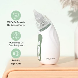 Momcozy BN002 Aspirador Nasal Eléctrico para Bebés Portátil, Color Verde Claro Aspirador Sacamocos Bebés 1 Unidad
