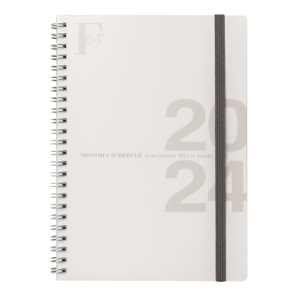 Kyokuto PBF57W24 Monthly Notebook, 2024 FOBCOOP A5, White, Begins October 2023