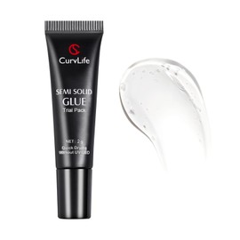 Curvlife Upgraded Super Strong 10g Semi Solid Nail Glue, 2pcs Best Soft Gel Nail Glue for Press on Nails - No UV Light Needed, Long Lasting