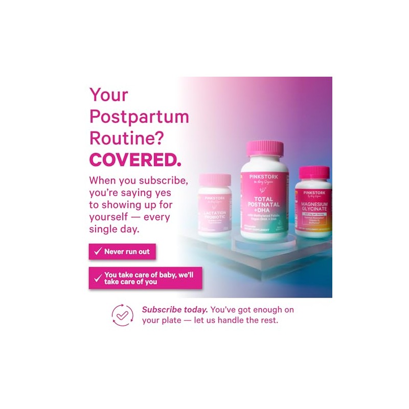 Pink Stork Probiótico de lactancia total probióticos para mujeres, suplementos