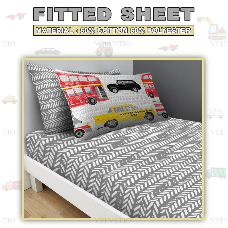 VELVETIO Luxury Kids Fitted Sheet with Matching Pillowcase, Boys &