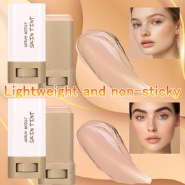 Tnoctuh 2 Colors Tinted Moisturizer Stick Serum for Boost Skin Tint, Moisturizing Foundation Stick Solid Tinted, Natural Makeup Multiuse Solid Beauty Balm for Contour Concealer and Foundation