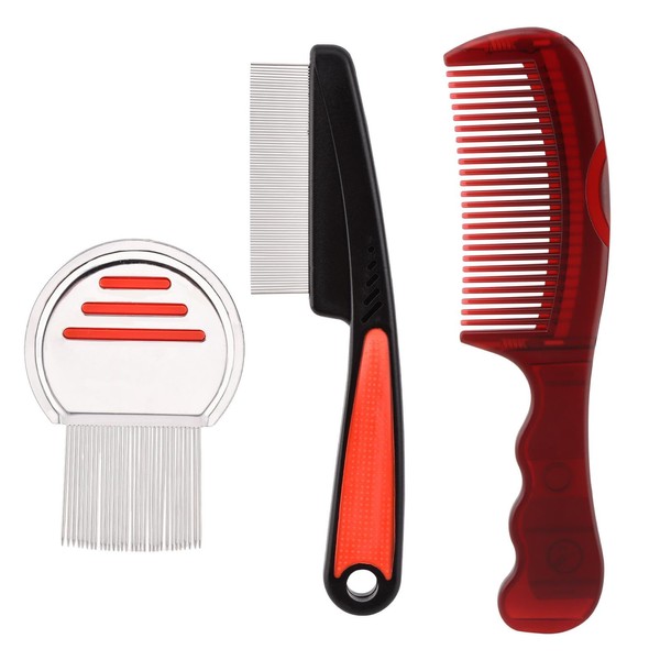 3 PCS Dandruff Comb, Stainless Steel Fine Tooth Comb Psoriasis